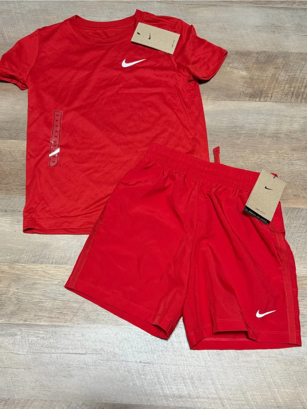 NWT Nike Boys Red Tee & Matching Shorts Set | Size XS